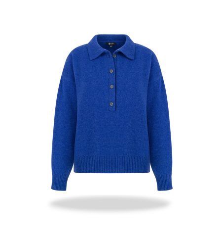 Sweter polo merino/kaszmir Ink blue