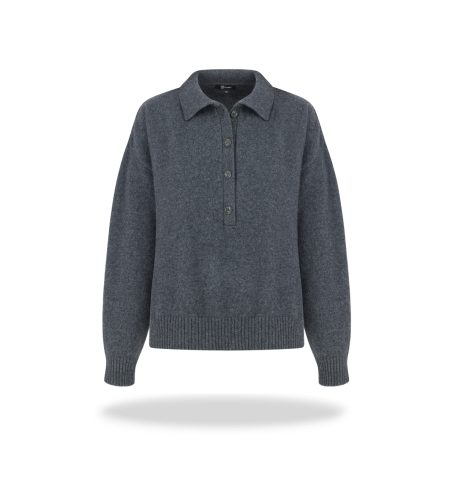Sweter polo merino/kaszmir Grey