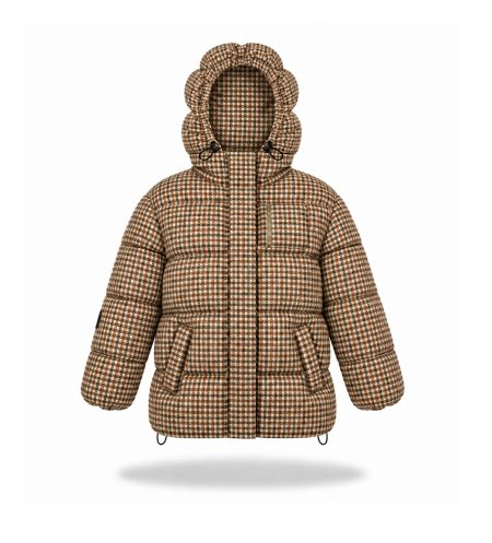 Eskimo puffer jacket Brown Check